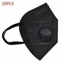 FFP3 KN95 마스크 PM2.5 얼굴 호흡기 입 밸브 방진 5 중 안면, 12 Black 20pcs, 한개옵션1