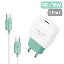 템플러 PD18W 1포트 충전기 C타입 케이블, 본체 + Type C 케이블 포함