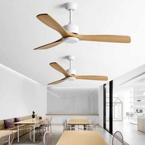 원목 실링팬 저소음 거실 천정 우드 카페 42인치 호텔, 화이트+우드컬러 52인치(132cm)+월컨트롤