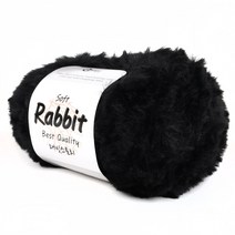 마마니트 소프트래빗 인조토끼털실 뜨개실, 02 블랙