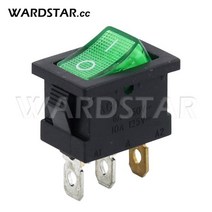 KCD1 로커 스위치 6A250VAC/10A125VAC 3 핀 2 ON-OFF I/O 푸시 버튼 전원 빨간색/녹색 조명 포함 15x21mm 5 개, 01 Red-15x21mm