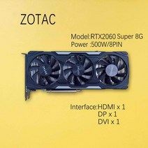 ZOTAC Geforce NVIDIA RTX2060Super 8G RTX2070 2080 11G 비디오 카드 그래픽 GPU, 02 RTX2060Super 8G