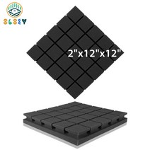 방음재 부스 홈 스튜디오 어쿠스틱 트리트먼트 고밀도 천장 흡수 패널 벽 자체 접착 폼 6 12 24 개, 1.PMFK5x5Black - Medium Densit