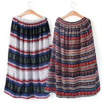 허니마마 집시치마 에스닉 고무줄 치마 빅사이즈 편안한 홈웨어 엄마 할머니 잠옷 실내복 캠핑 스타일