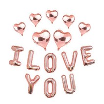 I LOVE YOU 아이러브유 풍선 세트 생일 파티 용품, 로즈골드