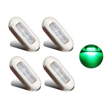 4x3 LED 12V 보트 계단 데크 사이드 마커 조명 예의 조명 표시기 회전 신호 조명 해양 보트 액세서리 미등, 초록