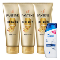 팬틴 극손상케어 트리트먼트 220ml 3p + 샴푸 90ml, 1세트