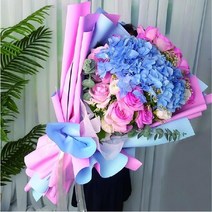 [이거찜] 꽃다발 꽃방수포장종이 종이접기 (20매)14color 리본 9color모모샵, 10 말린장미+뉴블루_08 와인