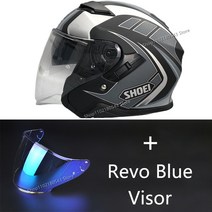 오픈 페이스 제트 오토바이 레이싱 헬멧 제이크루즈 II 알레그로 TC-5 모토크로스 라이딩, 07 Revo blue visor_04 XXL