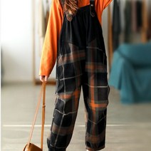 여자 연예인 멜빵 바지 점프수트 체크 프린트 데님 보세 키큰 프릴 여성 9부 코디 빈티지 플라워 특이한