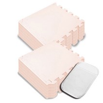딩동펫 반려동물 퍼즐매트 20p + 마감재 30p, 라이트핑크