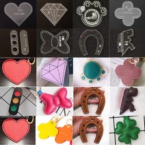 가죽공예 목형 철형 아크릴 목재 16종 토끼 곰돌이 고양이 키링 DIY, 아크릴 L타입개
