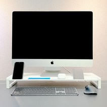 비컴피 아이맥 m1 철제 높은 듀얼 모니터 받침대, 블랙-높이10.3cm