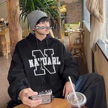 레터링 남성 후드 가을 겨울 맨투맨 기모에 도톰하게 코디 겨울 ins 항풍 코트