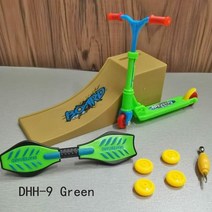 핑거보드 기물 스케이파크 우드 손가락 미니 트랙 스케이트 보드 기술 지판 램프 부품 세트 bmx 자전거 두 바퀴 스쿠터 자전거 장난감 어린이 선물, dhh-9그린