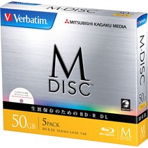 Verbatim 버바팀 M-DISK 레코딩 녹화 디스크 CD 블루레이, 50GB + 5개