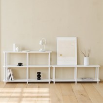 [메종드꼼마] 베스토 조립식 선반 거실장 1200 1500 (2 3단), 우드화이트