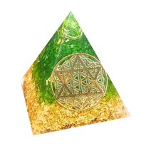 오르고나이트 orgonite gem 피라미드 스탈 돌 orgone 에너지 생 치유 명상, 3-연노랑