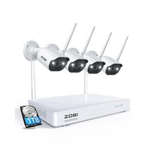 ZOSI 스포트라이트 무선 보안 카메라 시스템 1TB 하드 드라이브 2K H.265+ 8CH CCTV NVR 3MP 야외 Wi Fi IP 4개 컬러 나이트 비전 양방향 오, Wired-1Cam