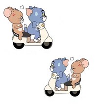 톰과제리 캐릭터 자동차 오토바이 스티커 귀여운 스쿠터 익스테리어 데코 친구 선물, L 40 x35cm세트