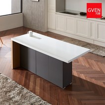 GVEN 지벤 바우스 T형 인조대리석 1600 높은 아일랜드 홈바, 선택3 멀바우화이트