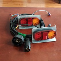 보트 트레일러 라이트 램프 세트 브레이크 후미등, 작은 후미등 + 오른쪽 브래킷