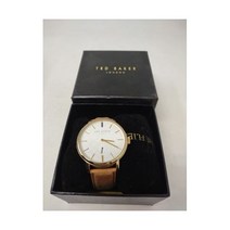 Ted 베이커 해밀턴 TE15193011 맨즈 42mm 골드 Tone 가죽 스트랩 시계