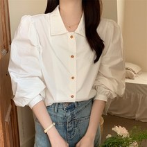 퀸월드 루즈핏 벌룬 블라우스 셔츠 QYH015