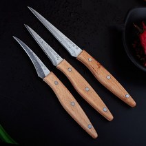 우드카빙키트 주방 조각 나이프 3 PCS 세트 전문 요리사 샤프 잘 음식 과일 플래터 너도밤 나무 목재 손잡, [01] Set of 3, 01 Set of 3