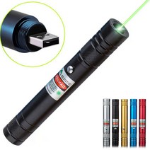 고성능 녹색 레이저 교육 알루미늄 합금 손전등 USB 충전 안개꽃 도안 매점 지시펜, 710 그린라이트 포인트, 금색