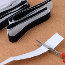 잘라쓰는 접착식 벨크로 부직포 찍찍이 테이프 1M 커튼 고정 선정리 다용도 찍찍이, 검정색