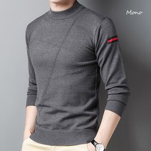 남성 겨울 부드러운 하프 터틀넥 남자 기모 니트 티셔츠- NO8122