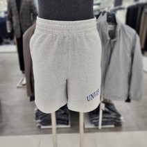 앤드지 그레이 허리밴딩 편안한 면 폴리혼방 반바지