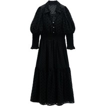 GRSOEZO 레이스 프릴 블랙 원피스 7200223-0