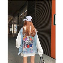 청조끼 데님자켓 청잠바 오버핏베스트 독특한디자인 TE-79