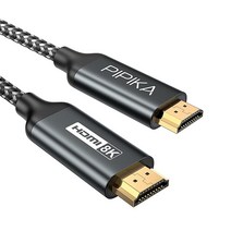 PIPIKA 8K HDMI 케이블 6.6FT/2M 초고속 HDMI 2.1 브레이드 코드 8K@60Hz 4K@120Hz 애플 TV Roku 삼성 QLED 소니 LG 닌텐도, 2M