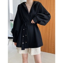 FANSYLI 여성 케이프 코트 추동 모직 코트 9F
