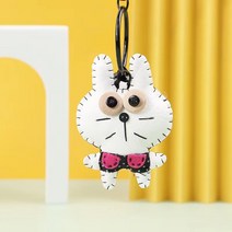 귀여운 고양이 캐릭터 순수공 가죽재질 DIY 키홀더 열세고리 가방고리 패션 머리끈 리본 장식용 악세사리, 10개