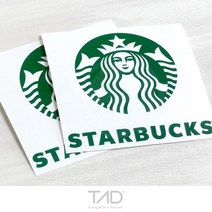 스타벅스 로고 스티커 컷팅 방수 캠핑 아이스박스 리폼 인테리어 데칼, 5. 150 x 138 mm, 레이싱그린, 1개