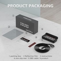 벤츠 자동차부품 WYOBD M5 HUD 헤드 업 디스플레이 OBD2 온보드 컴퓨터 앞 유리 프로젝터 자동차 디지털 디스플레이 속도계 자동차 액세서리, 화이트