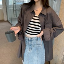 허니시스터 / 바이듀 오버핏 솔리드 셔츠