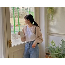 [리리앤코] 프리킨디 루즈핏 볼레로 니트 가디건