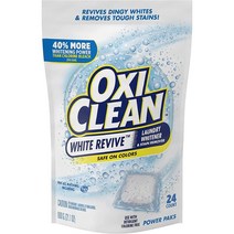 옥시크린 화이트 리바이브 세탁 얼룩제거제 미국 OxiClean White Revive Laundry Whitener Stain Remover Capsule 24캡슐