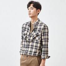 제이앤몰스 남성용 폴헌팅 기모 셔츠 체크 남방 M254