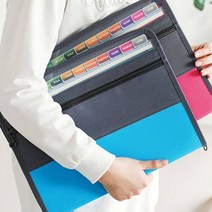 지퍼형 서류 보관함 케이스 파일 가방 A4 칸칸 정리