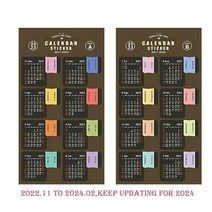 스티커북 2023 2024 캘린더 가와이 저널 플래너 인덱스 노트북 일정 라벨 카와이 사무실, 2.coffee