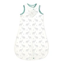 SwaddleDesigns 스와들디자인 양방향 지퍼가 달린 면 침낭 미국산 프리미엄 플란넬 파스텔 블루 리틀 치키 3-6MO, Seacrystal Elephant Chickies_M