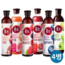 청정원 마시는 홍초 900ml 4병 석류 복분자 블루베리 풋사과 자몽 타트체리, 홍초 블루베리 900ml X 4개