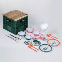 서울우유 X 네파 캠핑 박스 식기 풀세트, A세트