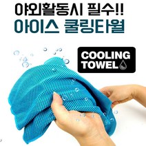 비바엔젤 빅사이즈 여름 시원한 얼음 쿨 타올 아이스 스포츠 운동 타월 헬스 쿨링 땀 수건, 1개, 블루